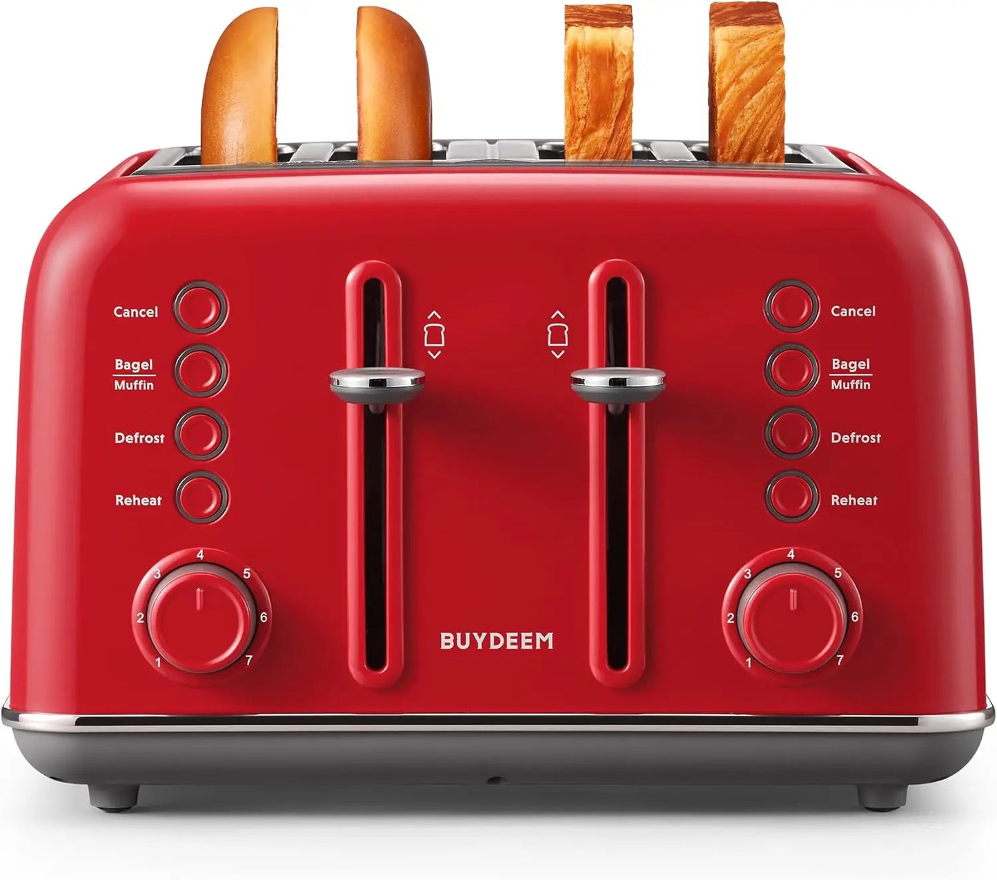 XMSJ 4 Slice Toaster Stainless Steel With Extra Wide Slots