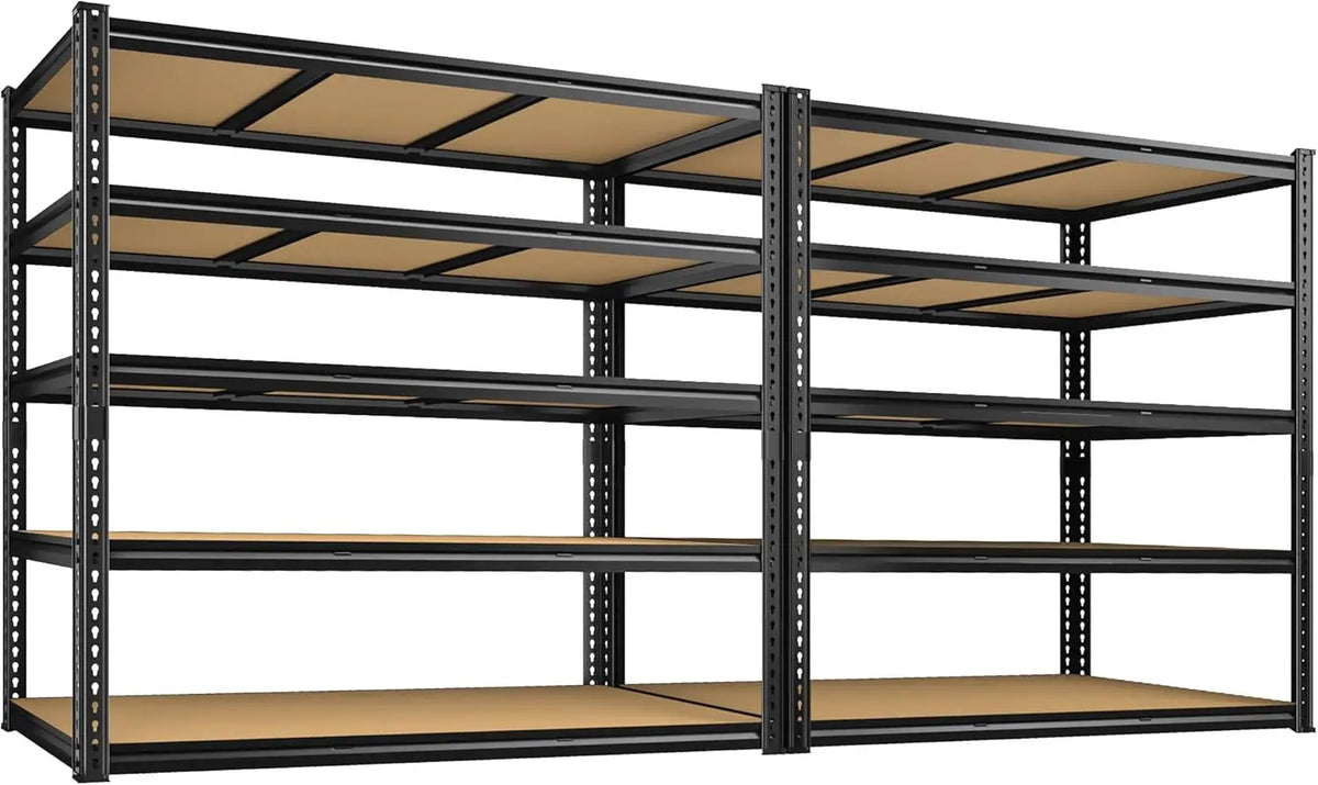 Heavy Duty Garage Shelving With Five Adjustable Metal Tiers