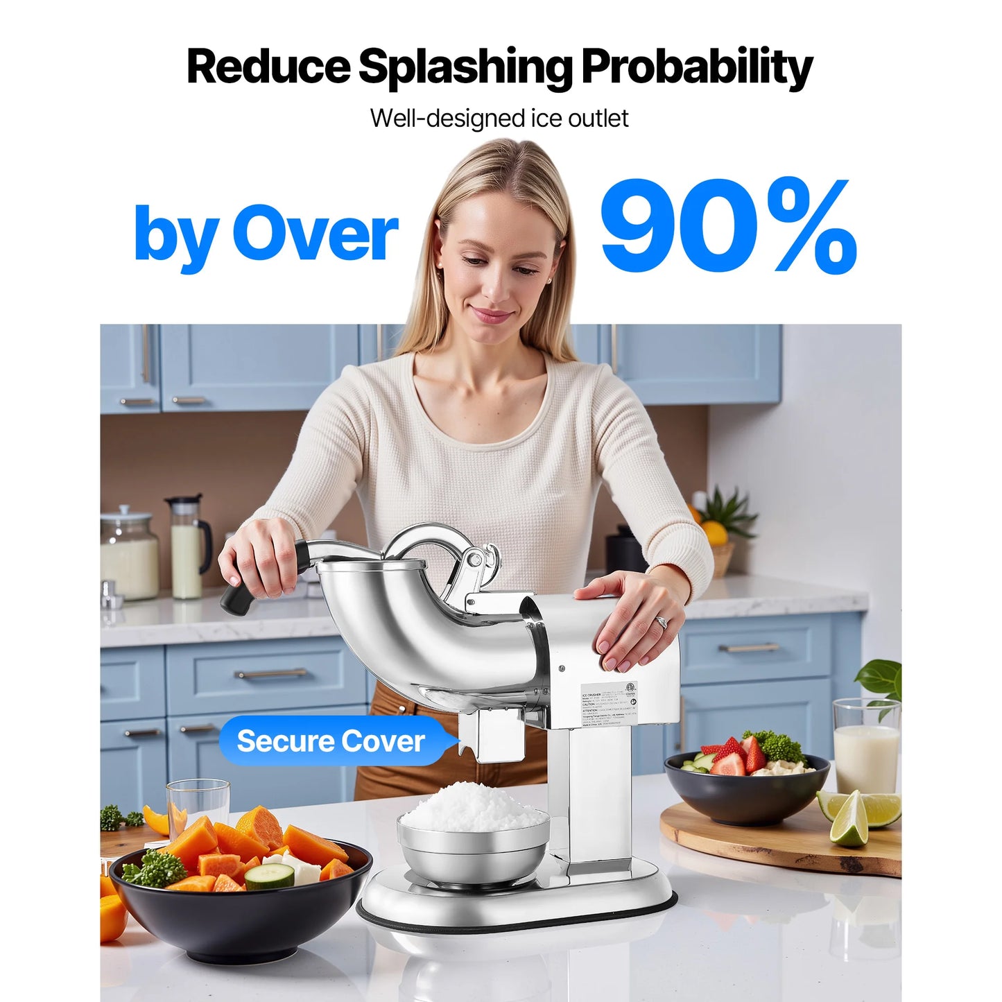 SucceBuy Ice Crusher 440 Lb Per Hour Snow Cone Maker