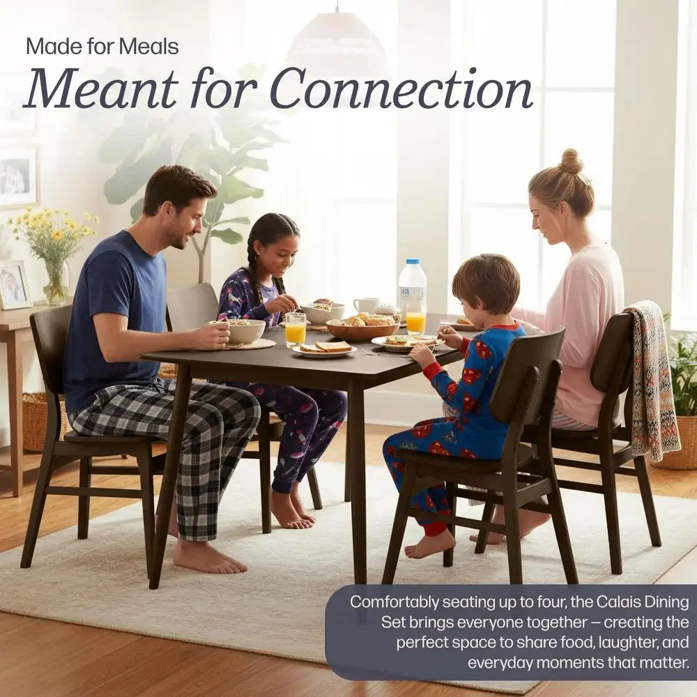 XMSJ Calais Modern Dining Table Set For Four With Chairs