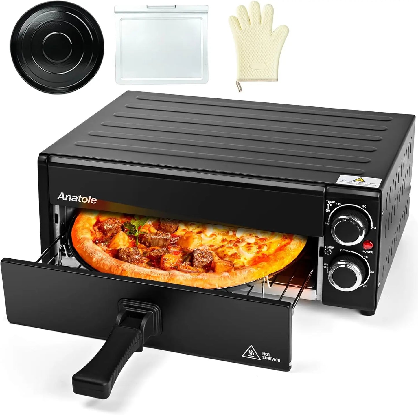 XMSJ Electric Pizza Oven 1800W Indoor Countertop Pizza Maker