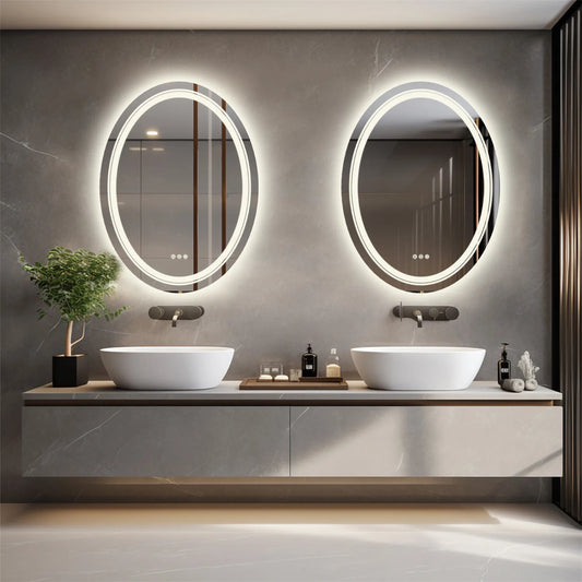 Wisfor Oval LED Bathroom Mirror With Anti-Fog Backlit Dimmable