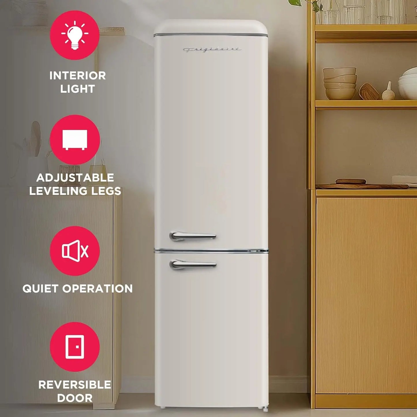 XMSJ Retro Style Fridge With Bottom Freezer 9.2 Cu Ft