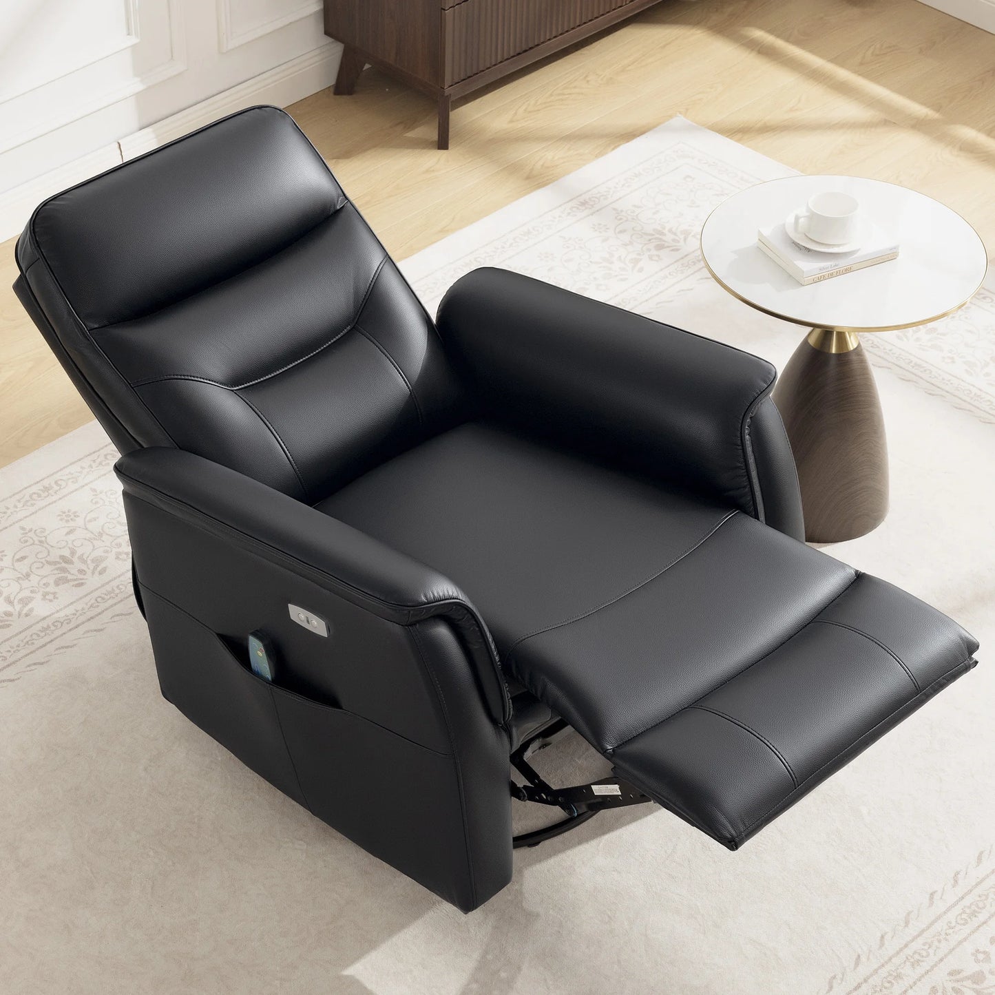 Kerdom PU Leather Power Lift Recliner With Vibration Massage