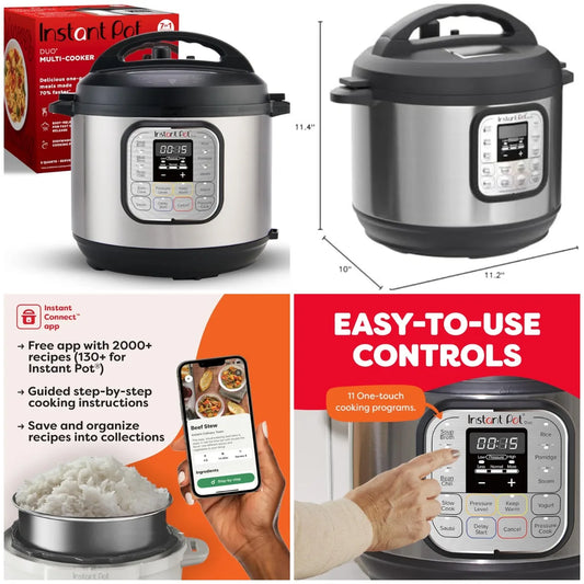 XMSJ Duo 7-In-1 Mini Electric Pressure Cooker Steamer