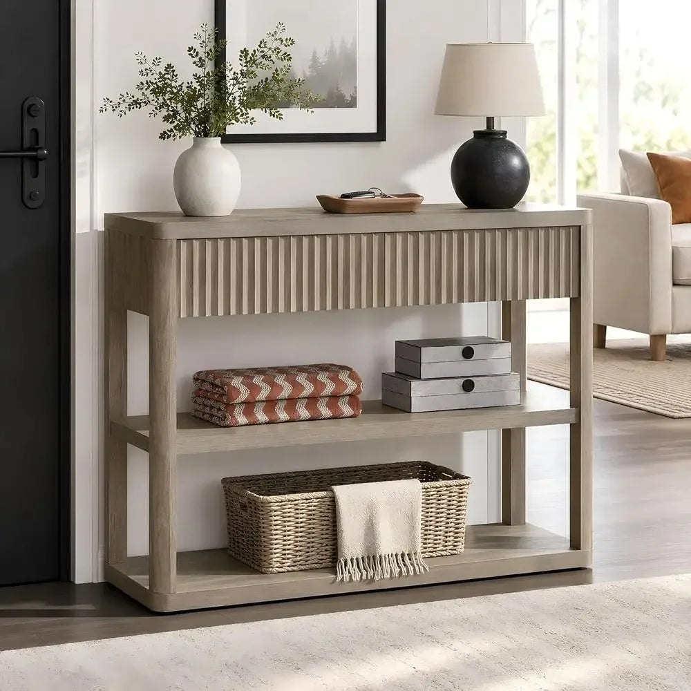 Entryway Table With Storage And 2 Drawers And Shelves