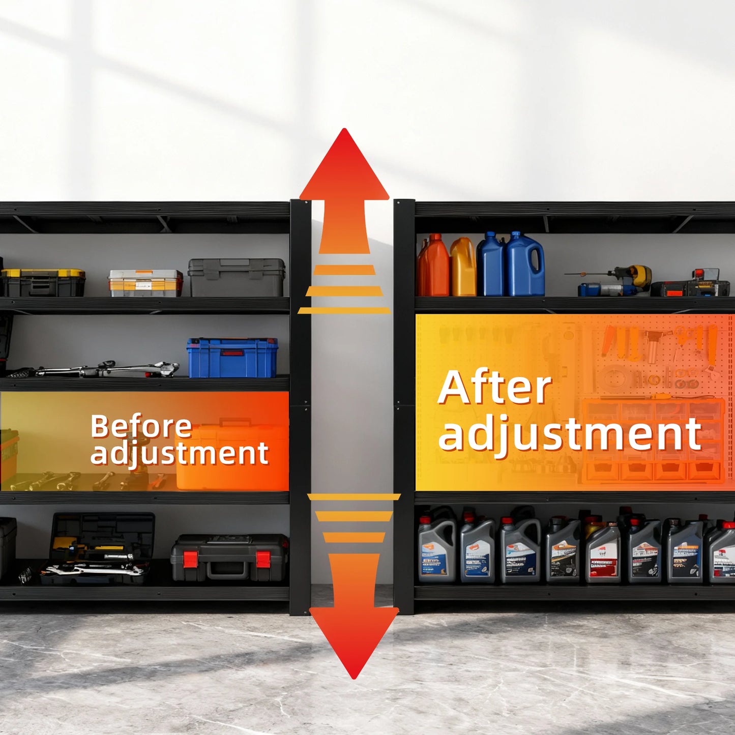 Heavy Duty Metal Storage Rack Adjustable Height Easy Home Assembly