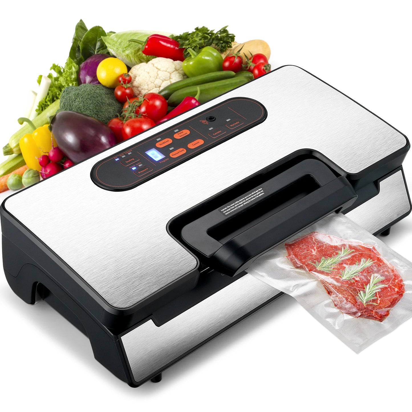 SucceBuy Vacuum Sealer Machine 90KPa 130W With Free 10pcs Vacuum Bags