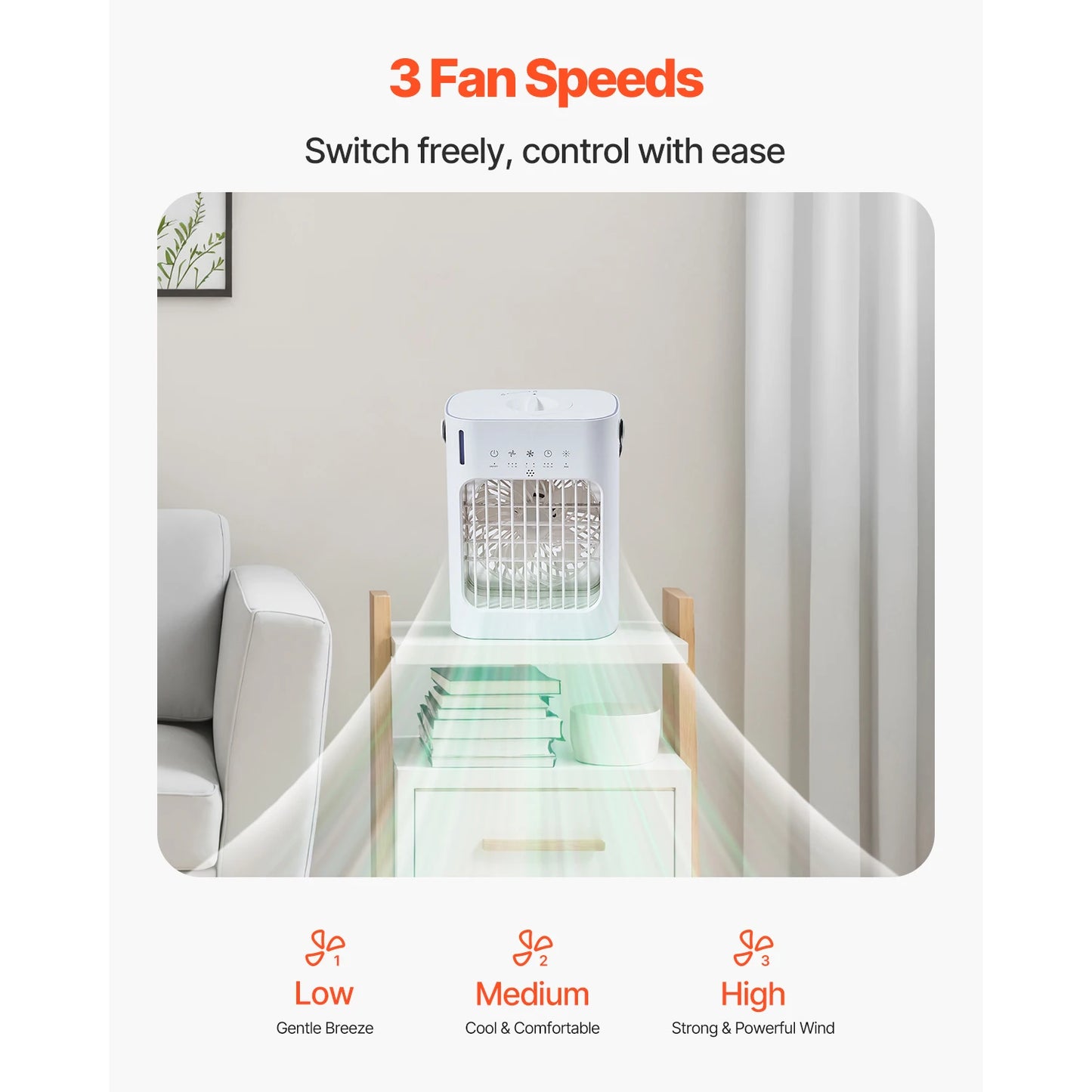 VEVOR Portable Evaporative Air Conditioner Desk Cooler 4 In One