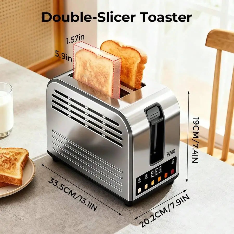 XMSJ Touchscreen Stainless Steel Toaster With 5 Bread Types