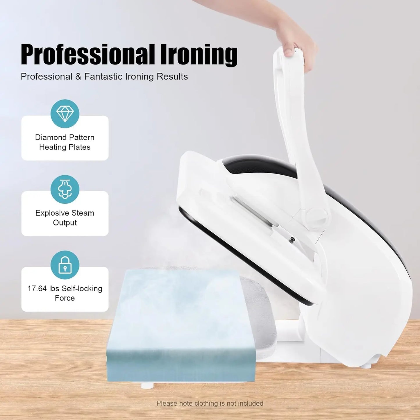 XMSJ 1600W Steam Press For Clothes With 1L Tank And 5 Fabric Modes