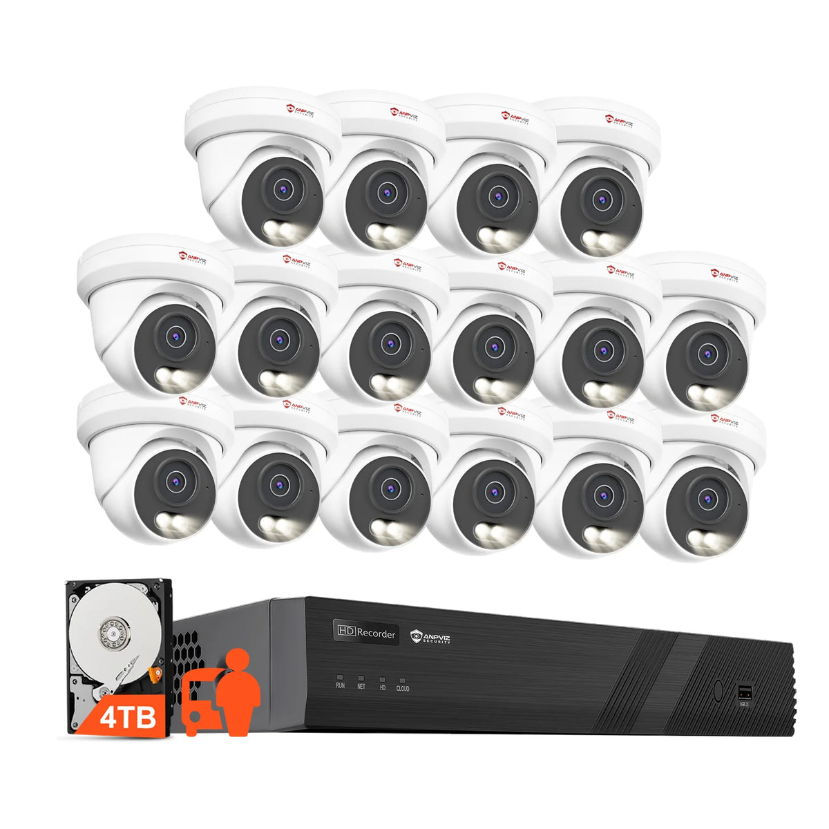 Anpviz 16 Channel 8MP PoE Security Camera System With NVR