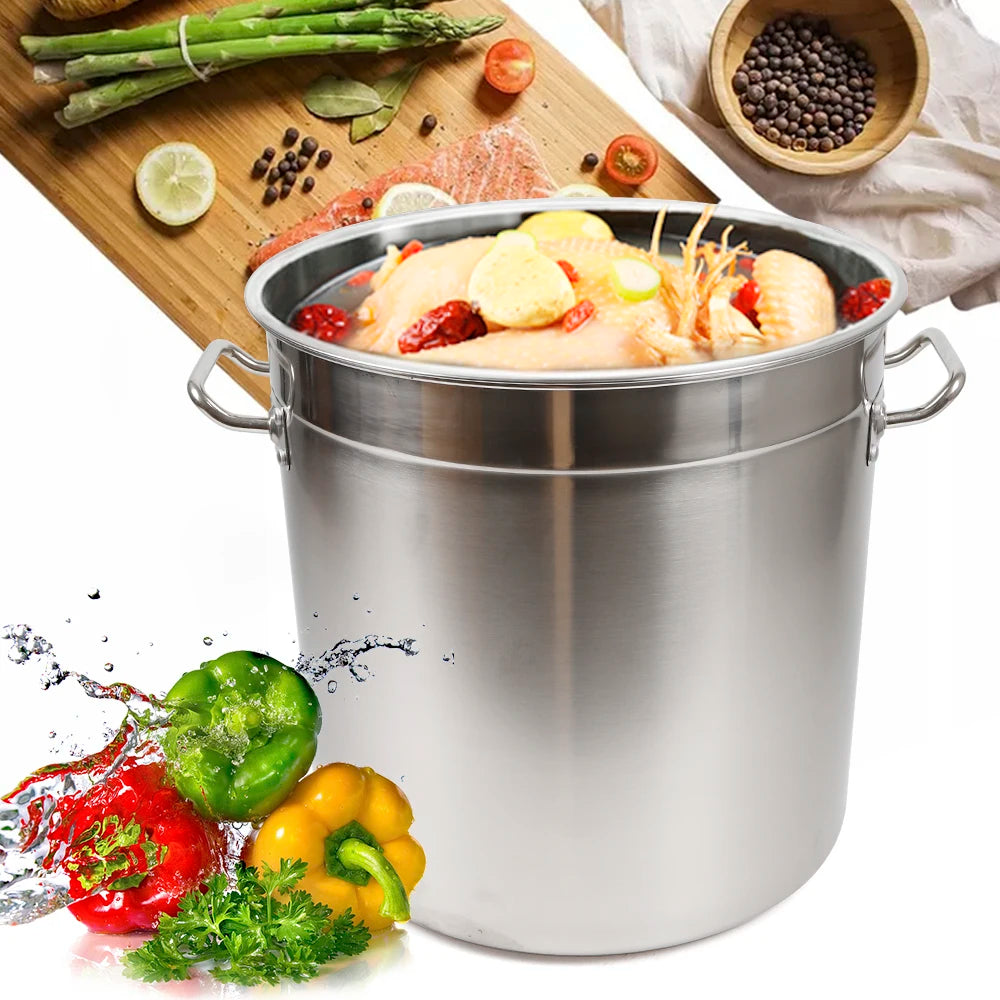 Stainless Steel Stockpot With Airtight Lid Hanging Design For Multi Fuel Use