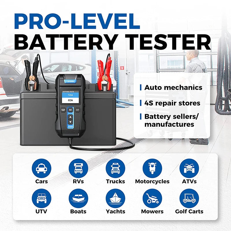 TOPDON Car Battery Tester With Printer For Cranking And Charging Tests