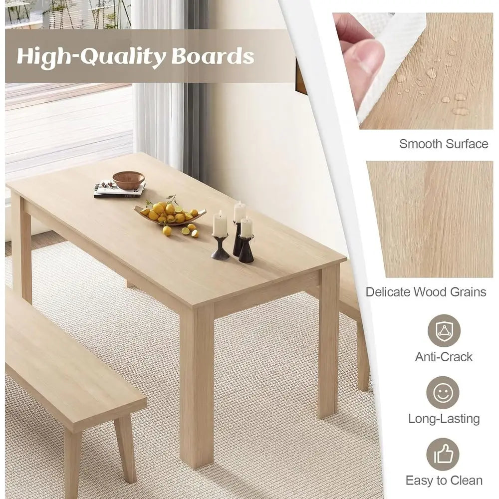 Ticify Dining Table Modern Engineered Wood For Kitchen And Living