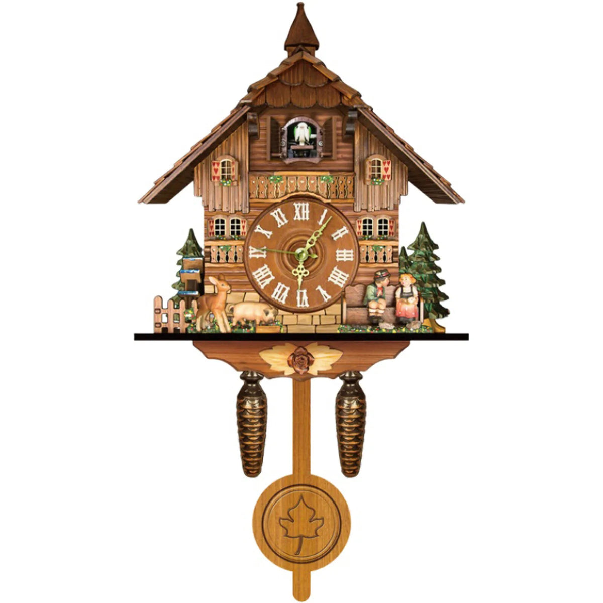 Traditional Wooden Cuckoo Wall Clock With Pendulum For Home Decor