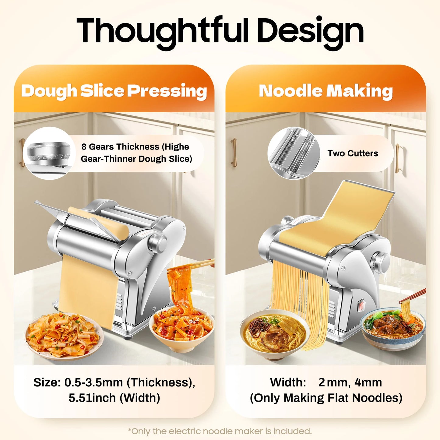 135W Automatic Noodle Machine Stainless Steel Pasta Maker for Home
