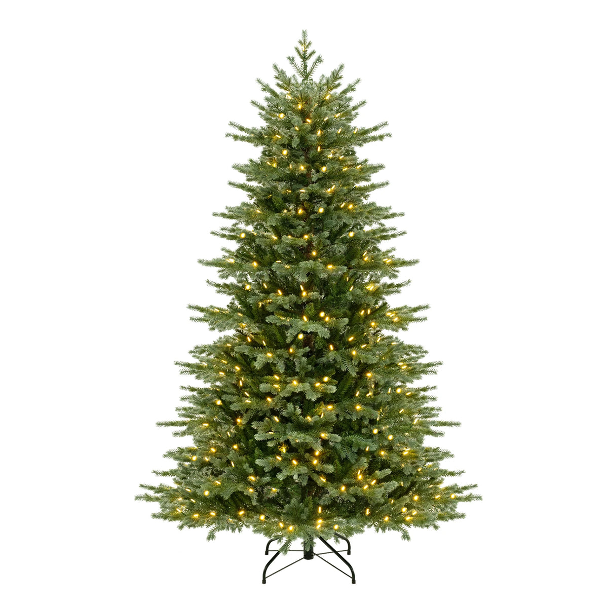 LIFEZEAL Pre Lit Artificial Christmas Tree With Hinged Spruce Branches