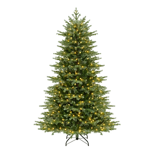 LIFEZEAL Pre Lit Artificial Christmas Tree With Hinged Spruce Branches