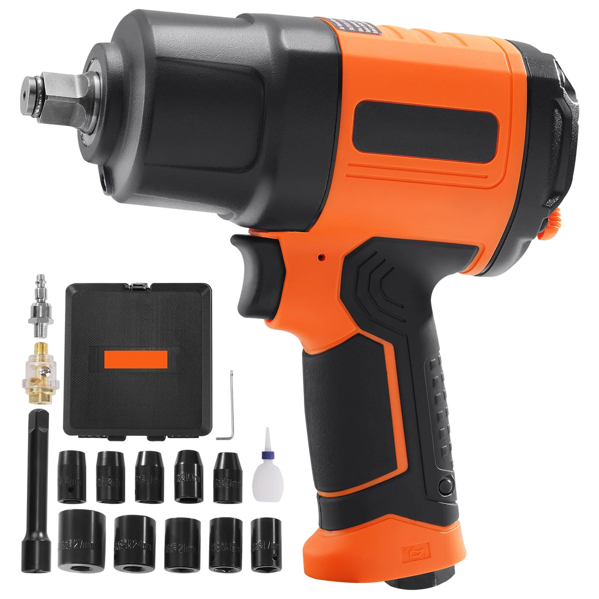 SucceBuy Pneumatic Impact Wrench Kit With Sockets And Case