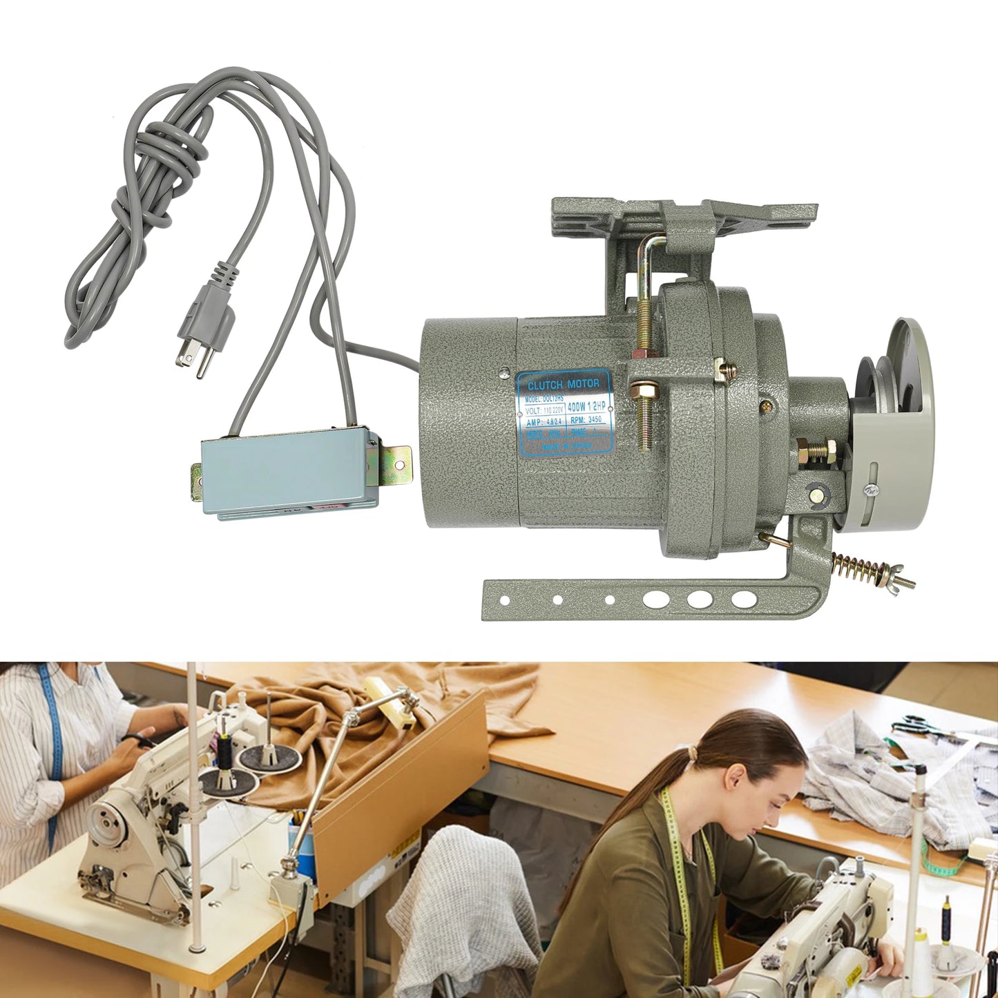 400W Electric Sewing Machine Motor Clutch For Industrial