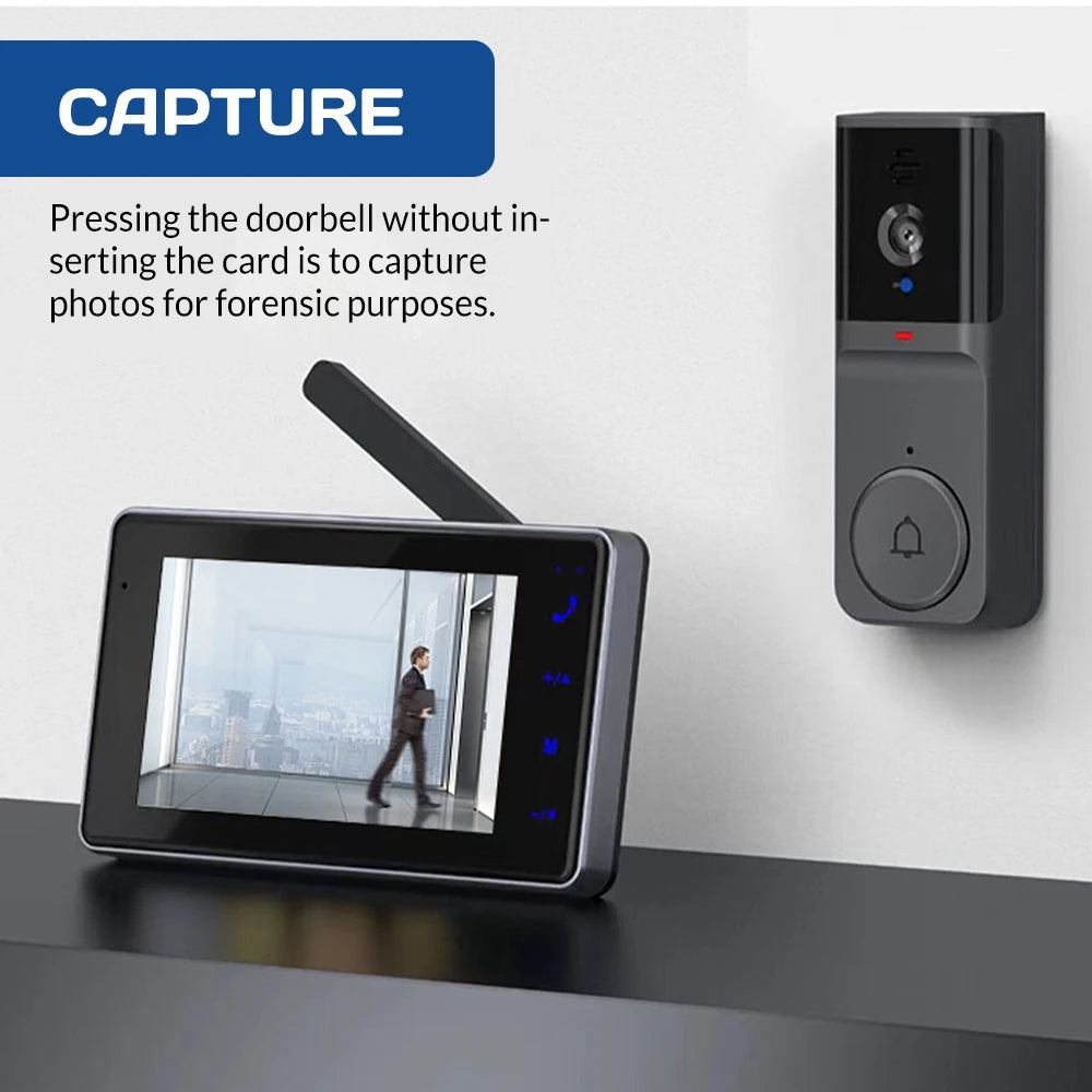 Wireless Video Doorbell Intercom With Two-Way Audio and Night Vision