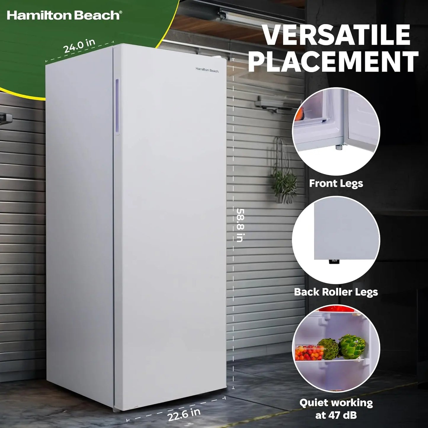 XMSJ Upright Fridge Freezer With Reversible Door Removable Shelves