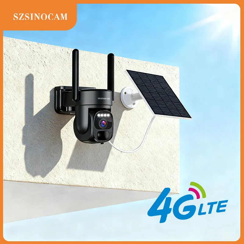 SZSINOCAM 4G Solar Powered Outdoor Security Camera With Night Vision