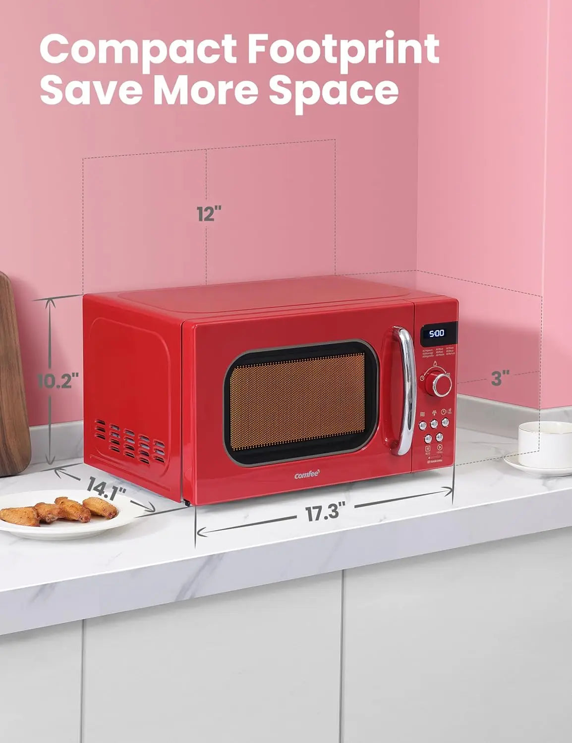 XMSJ Retro Small Microwave Oven With 9 Preset Menus
