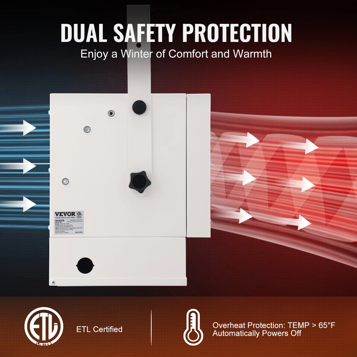 Digital Wall Garage Heater With Remote Control And Overheat Protection
