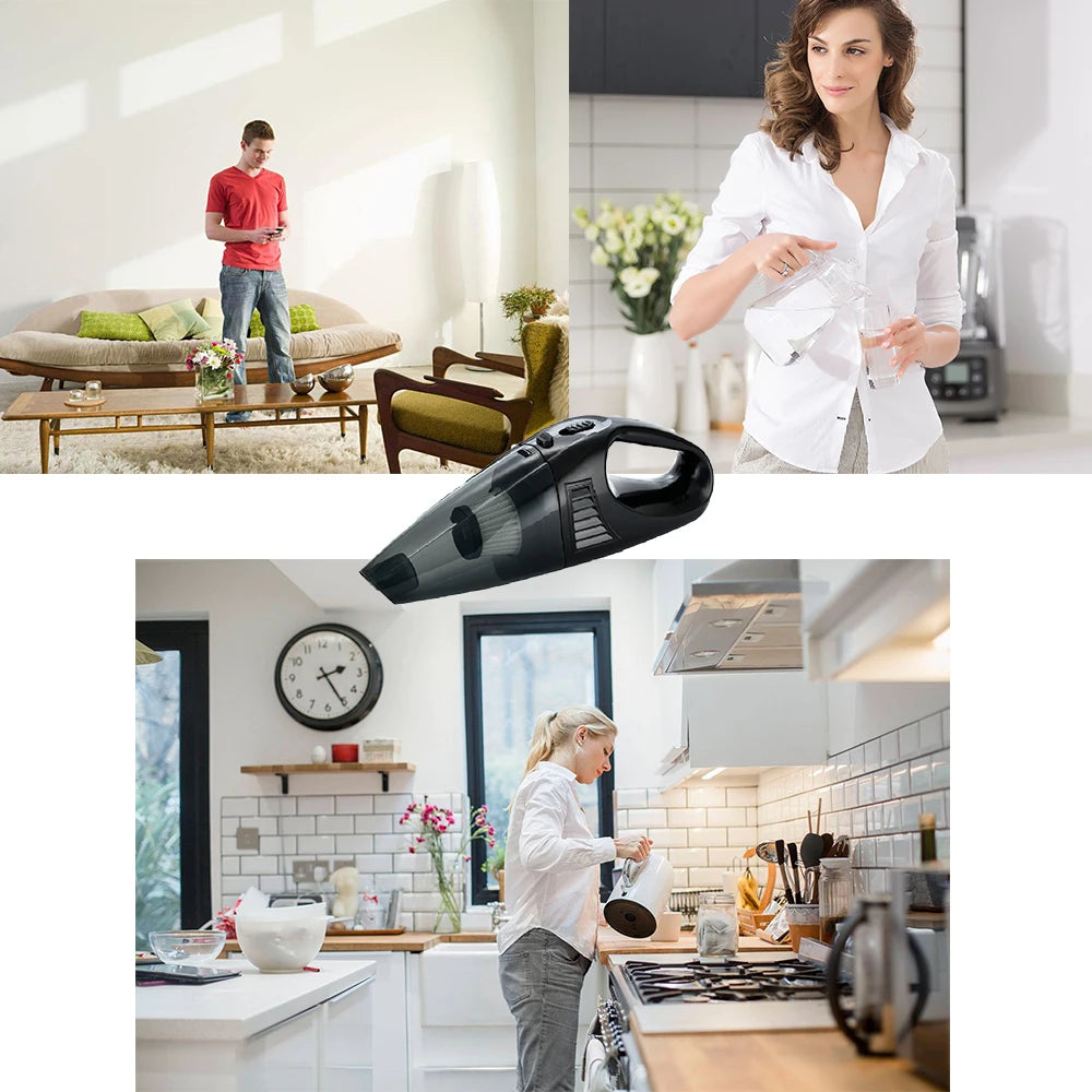 Cordless Car Vacuum Cleaner 12V With Extension Hose Nozzles