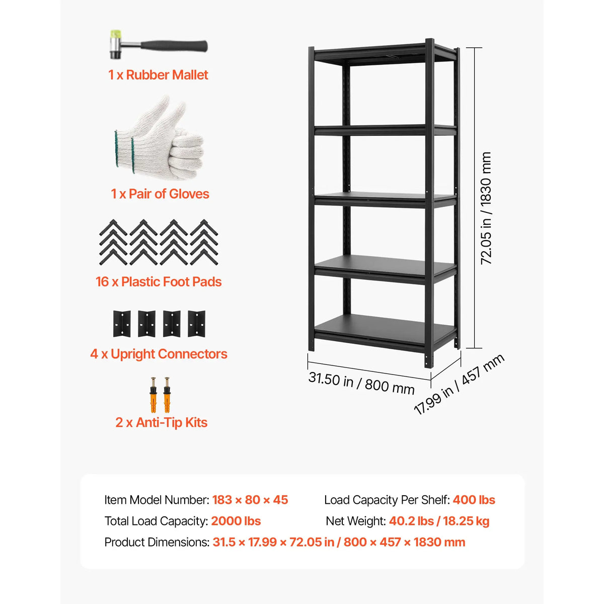 SucceBuy Adjustable Metal Garage Storage Shelving Unit