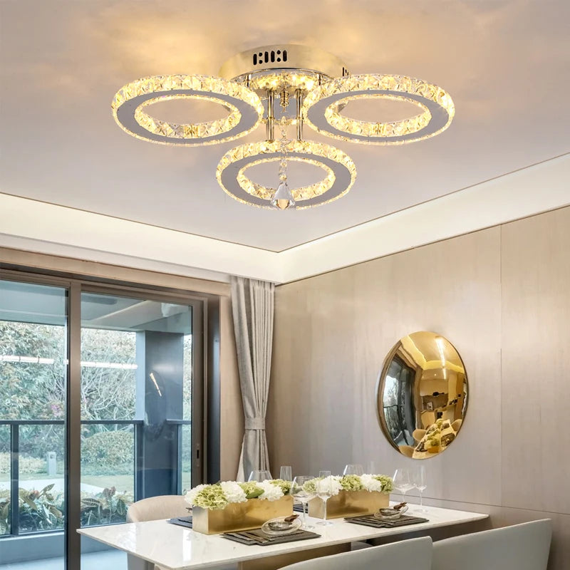Vetrulus Modern K9 Crystal Led Ring Ceiling Chandelier
