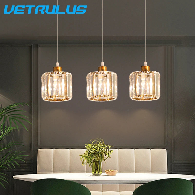 Vetulus Modern K9 Crystal Ceiling Chandelier For Living Spaces